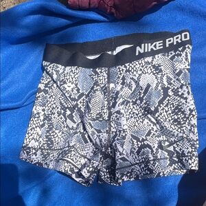 Nike Pro Black & White Snake-Pattern Compression Shorts